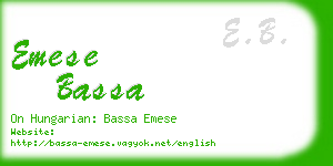 emese bassa business card